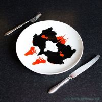 Набор тарелок Ужин с Роршахом - Ниндзя/Бабочка